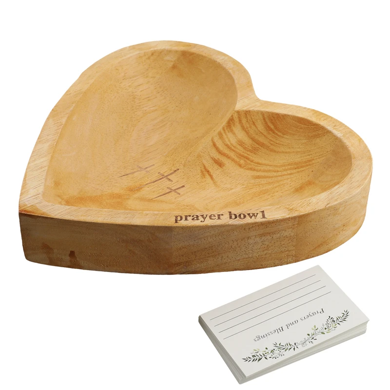 Heart Prayer Bowl, Dough Bowl With 24 Prayer Cards, Religious Gifts, Christian Gifts, Congregation Gifts