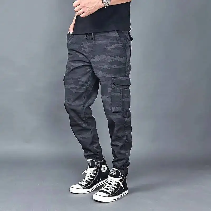 

Camouflage Big Size Thicken Cargo Tactical Pants Loose Men Autumn Winter Plus Fleece Multiple Pockets Vintage Casual Trousers