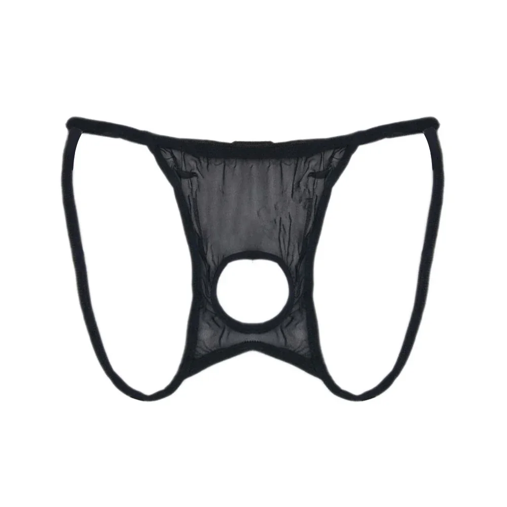 Tanga transparente con parte trasera en T para hombre, lencería Sexy de cintura baja, ropa interior íntima Gay