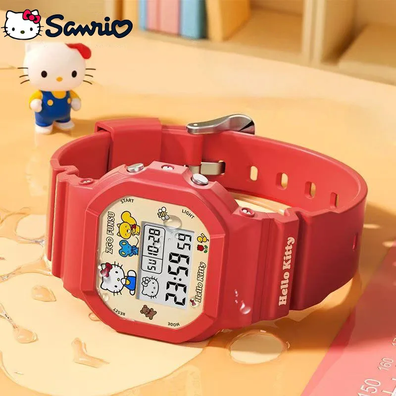 

Hello Kitty Watch LED Digital Watchs Student Versatile Silicone Watch Women's Wrist Watch Waterproof Sports Kids Clock