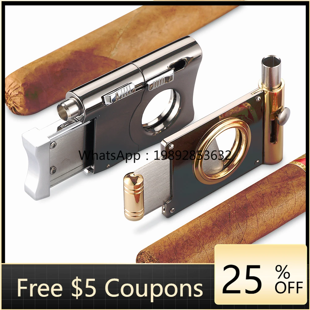 GALINER Cigar Cutter Guillotine With Cigar Punch Hole Drill Opener Stainless Steel Tabacco Cutting Cigar Accessories Tool