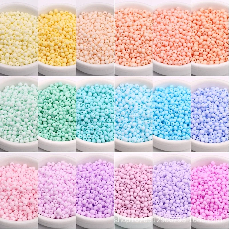 

20g Super Excellent 2/3/4mm Imitation Czech Macaron Solid Color Frosted Glass Beads DIY Jewelry Bracelet Round Bead Material