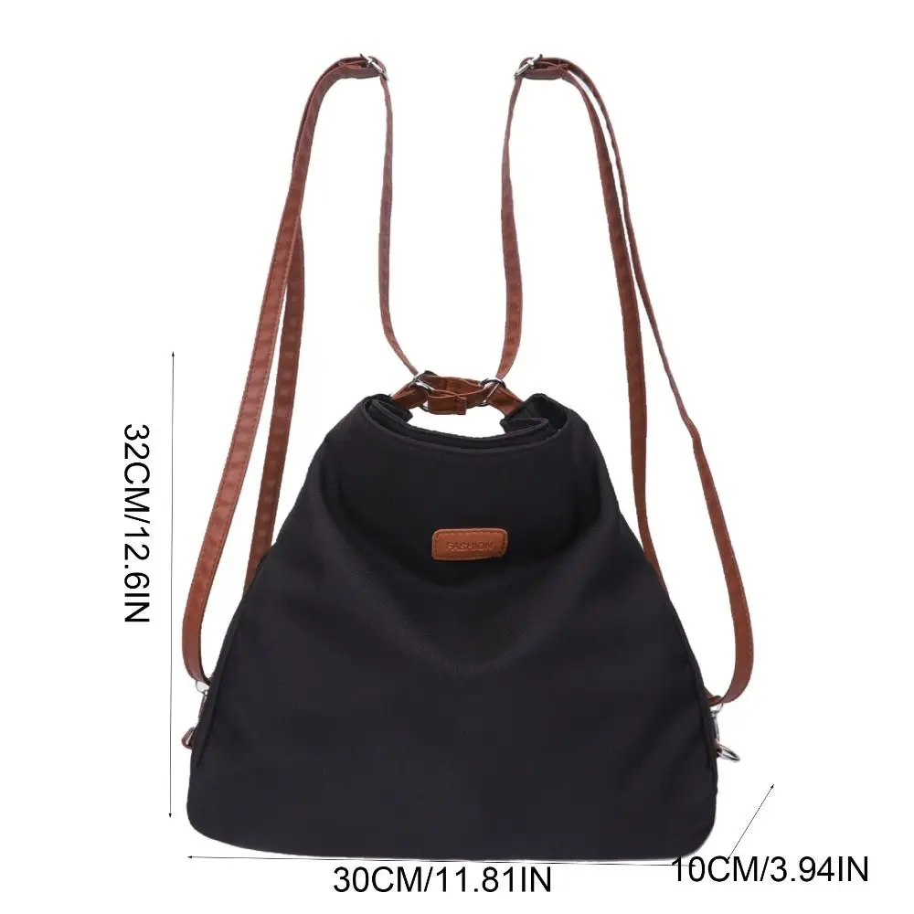 Zaini a tracolla in nylon a doppio uso Borsa tote multifunzionale in tela tinta unita Borsa a secchiello stile coreano Borsa a tracolla per ragazze