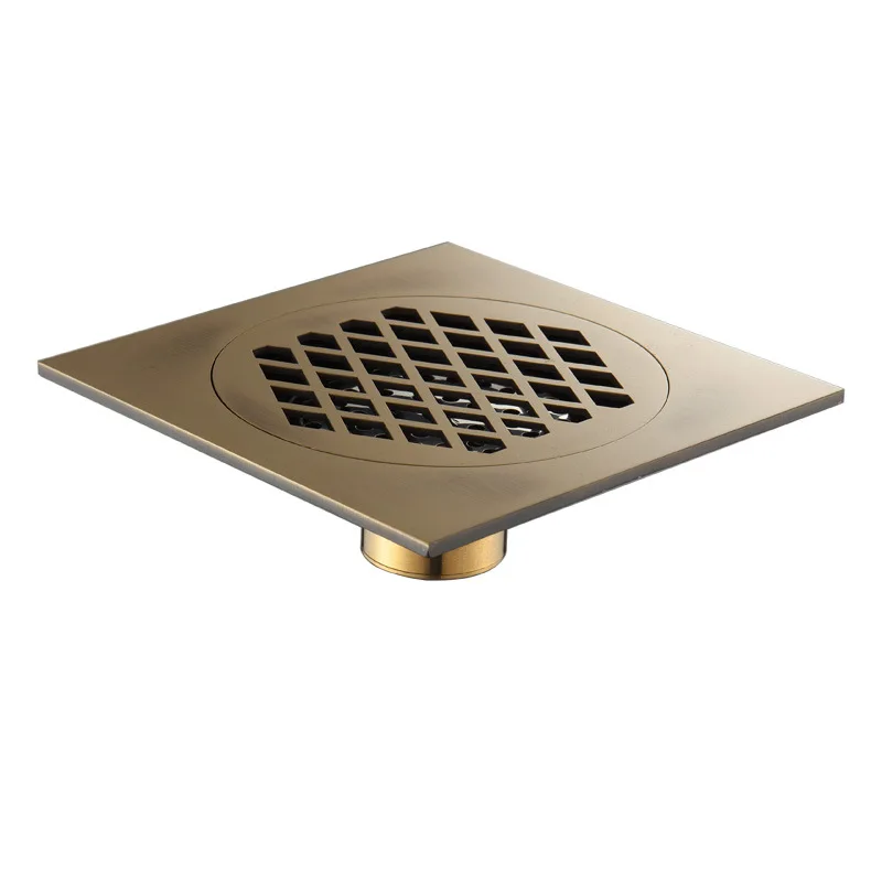 15 * 15 All-copper Deodorant Large Floor Drain, Antique Black and Ancient Electroplated Honeycomb Large Displacement  Bathroom
