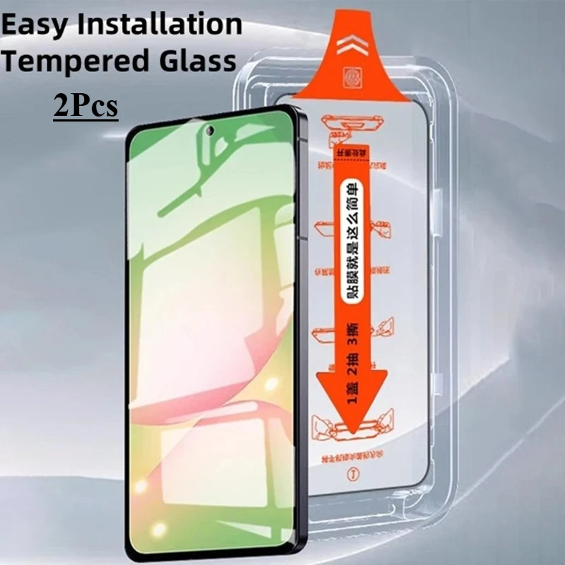 

2 Pcs Easy Install Tempered Glass For Xiaomi POCO F7 Premium Dust Free Screen Protector Poco F7 Protective Glass