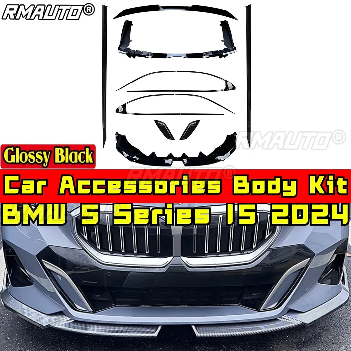 

Диффузор заднего бампера, совместимый с BMW 5 серии I5 2024, комплект кузова, защита переднего бампера, крыло багажника, автомобильные аксессуары