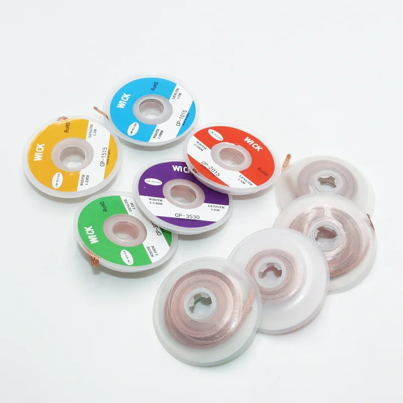 Filo treccia dissaldante e kit saldatore elettrico Maglia di rame Rimozione stoppino per saldatura Flusso cavo di saldatura stagno per saldatura PCB