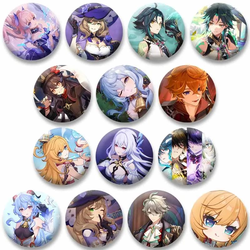 Mode Spiel Genshin Impact Münze Abzeichen Cartoon Venti Fischl Candace Brosche Benutzerdefinierte Rucksack Kleidung Schmuck Pin Zubehör