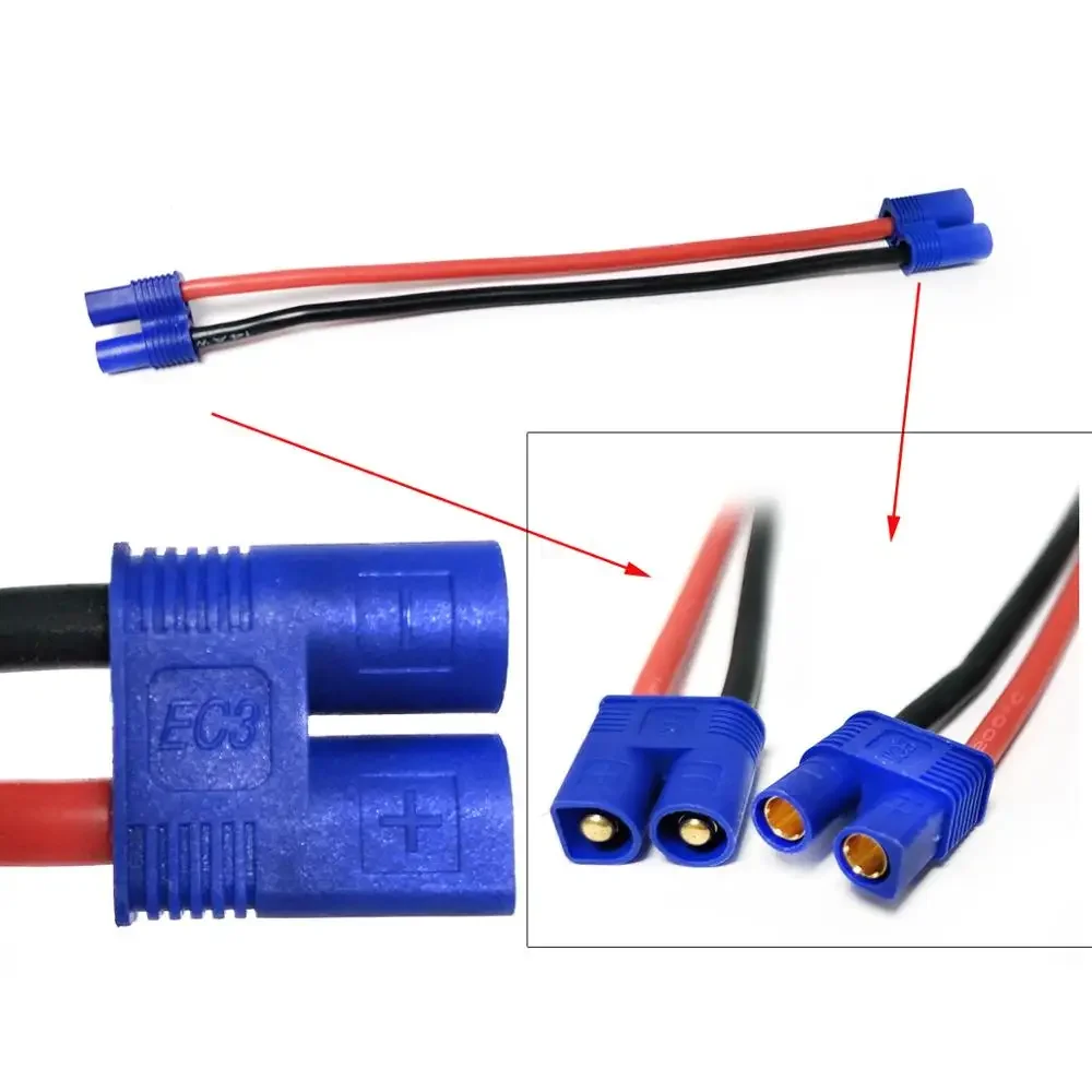 EC3 Male Female Extension Cord 14AWG Connector Plug SR Wires 150mm 300mm 450mm For RC Model Airplane