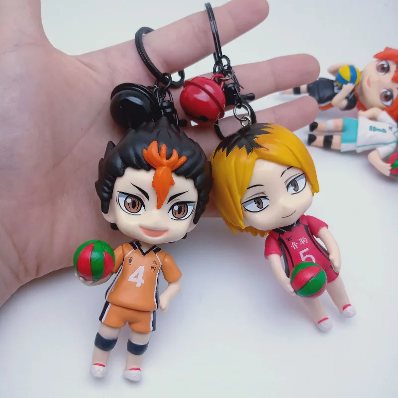 1 pièce de couleur aléatoire Haikyu!! Porte-clés en PVC 10CM, accessoire de Cosplay Anime, figurine d'action décorative mignonne