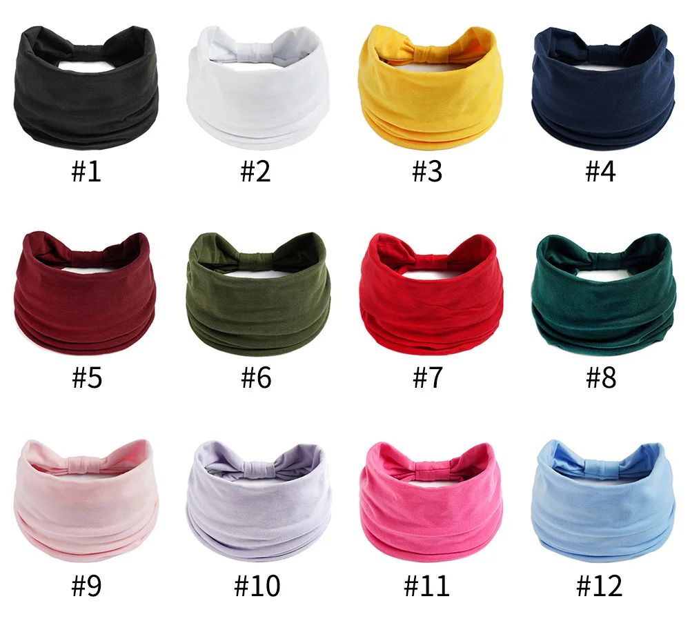 Breite Stirnbänder für Frauen, stilvolle Kopfwickel, Boho-Haarbänder, Sport, Yoga, Turban, Baumwolle, rutschfestes Bandana, Haar-Accessoires – Detail 5
