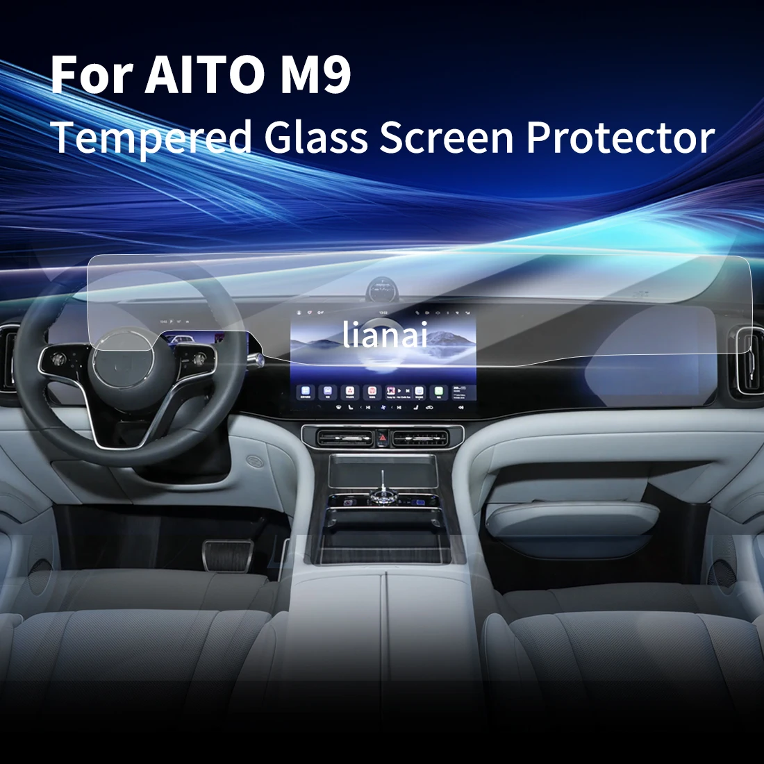Screen Protector for 25-26 AITO M9 HD Tempered Glass GPS Video Navigator Car Stickers  Scratch-resistant  Accessories supplies