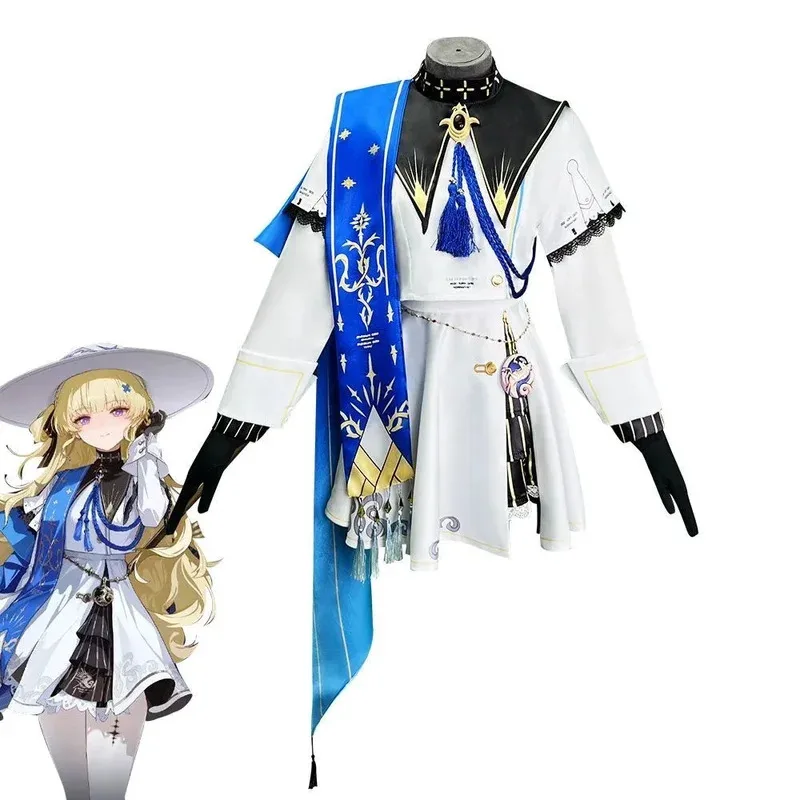 Disfraz de Phoebe 2025 con diseño de ondas wuthering, peluca sintética y zapatos de juego de rol para eventos de cosplay yj4k