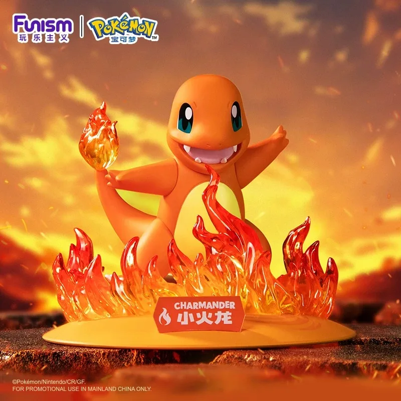 Genuine Funism Pokemon Sparkling Moment Series Squirtle Charmander Bulbasaur Action Figure Model Toys Children's Birthday Gift