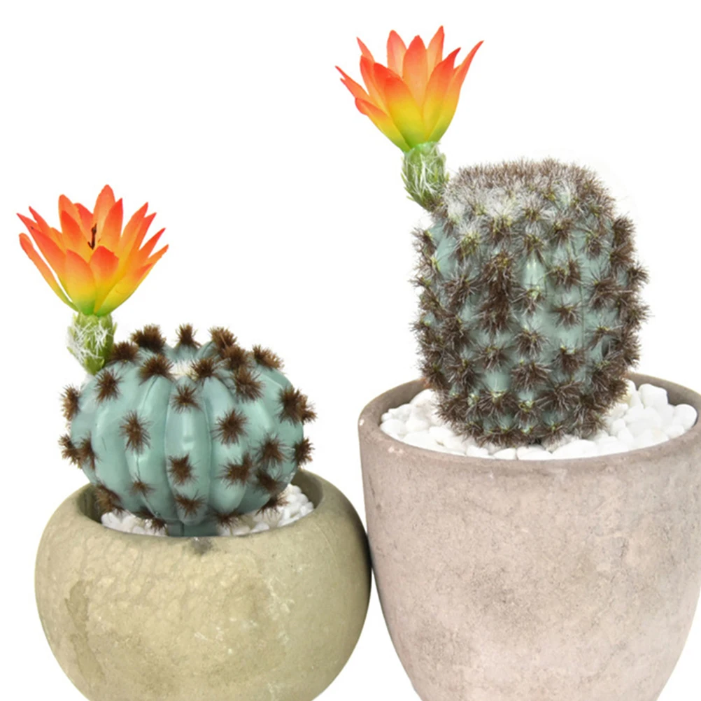 

4 Pcs Decorate Cactus Small Ornaments Mini Succulent Plants Plastic Faux Decoration Statue