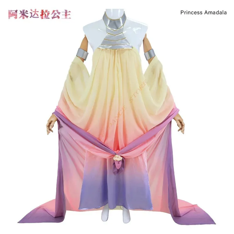 

Padme Cospla Amidala Dress Costume Classic Queen Long Elegant Backless Skirt Women Outfits Halloween Carnival Girl Party Ourfits