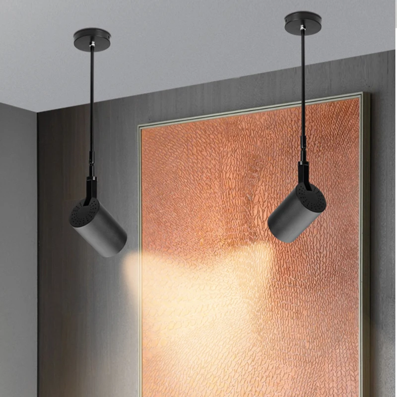 Lámparas de pared telescópicas extensibles LED modernas, candelabros de aluminio, brazo largo blanco y negro, luz para pintar imágenes Gallary