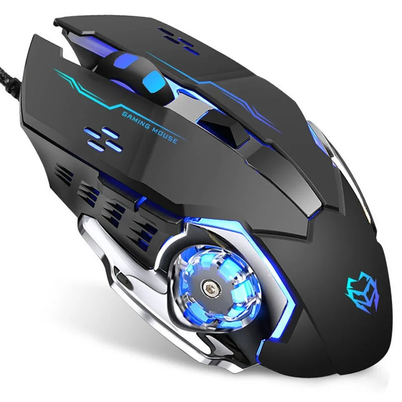 Mute Wired Mouse Six Keys Luminous Game E-Sports Machinery Computer Accessories
