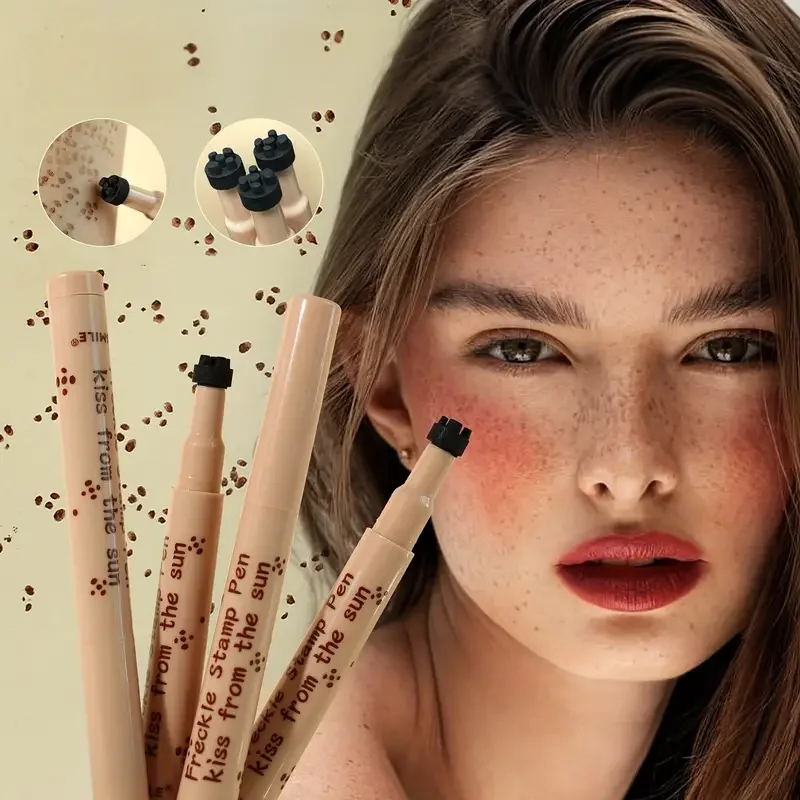 防水そばかすスタンプペン長持ちで自然な偽そばかすメイクアップドットスポットペン、すべての肌の色合いの女性用そばかすペン