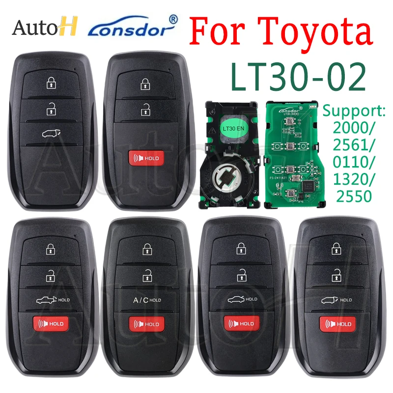 Lonsdor LT30-02 PCB Smart Key for Toyota Camry Corolla Allion Levin Support 2000 2561 0110 1320 2550 4A Chip KH100+ K518 Car Key