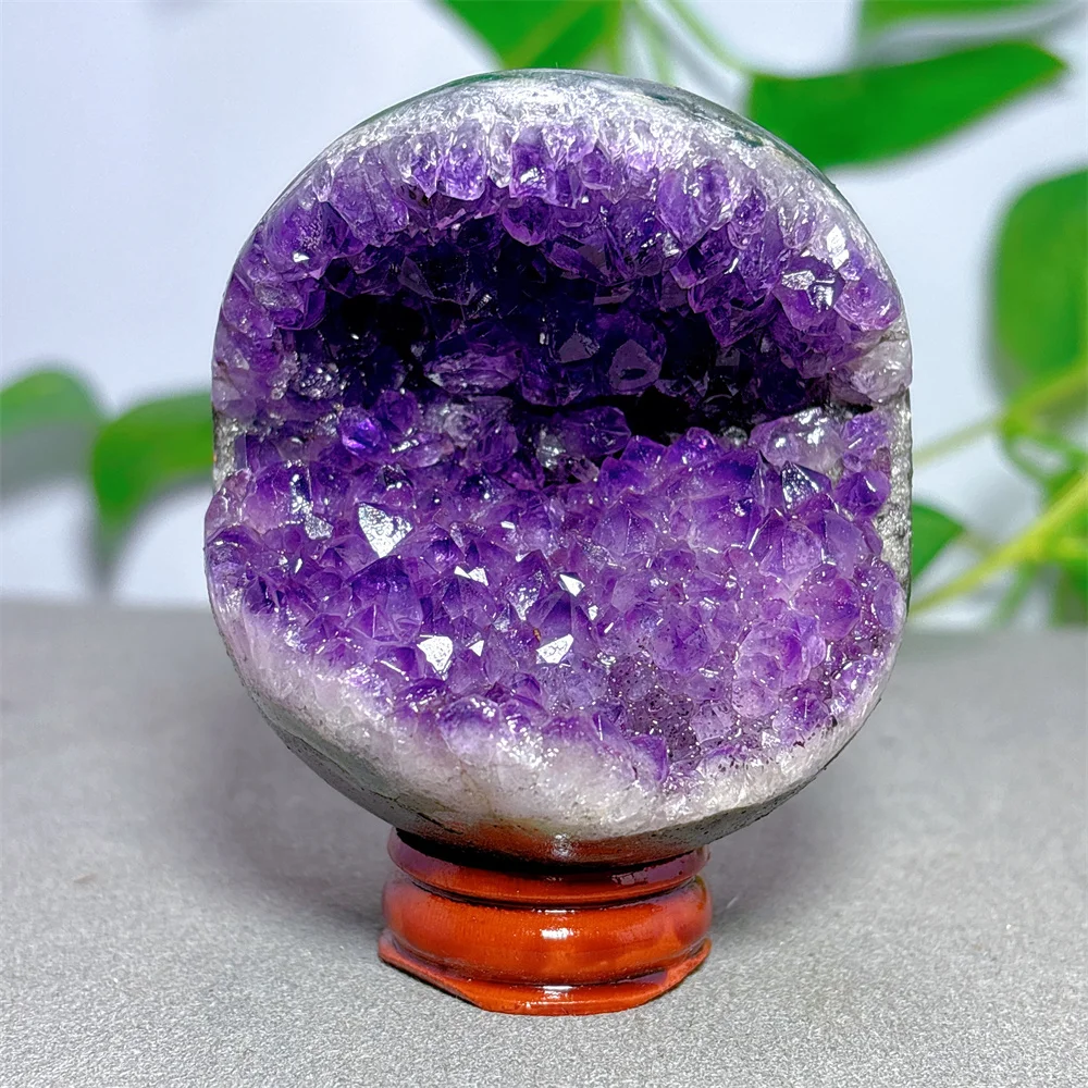 Open Face Amethyst Cluster Sphere Crystal Natural Stone Quartz Minerals Home Decoritems Reiki Garden Gifts Energy Healing Love
