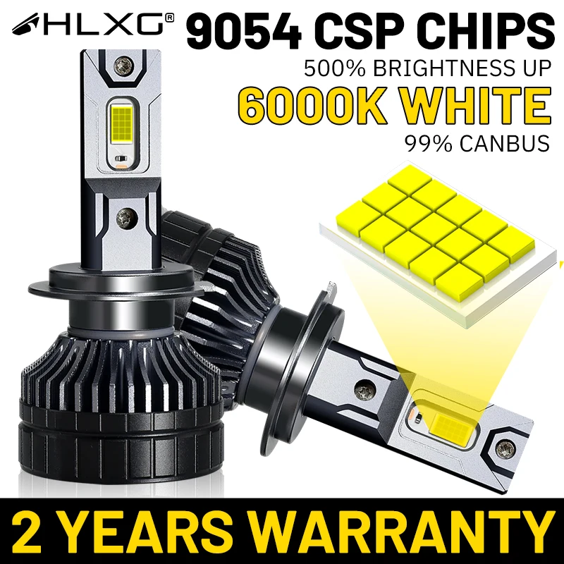 

HLXG H7 H4 Led Headlight Canbus Error Free 9054 CSP H11 H1 H3 LED Bulb H8 H9 9005 HB3 9006 HB4 9012 HIR2 Led Fog Light PTF 2Pcs