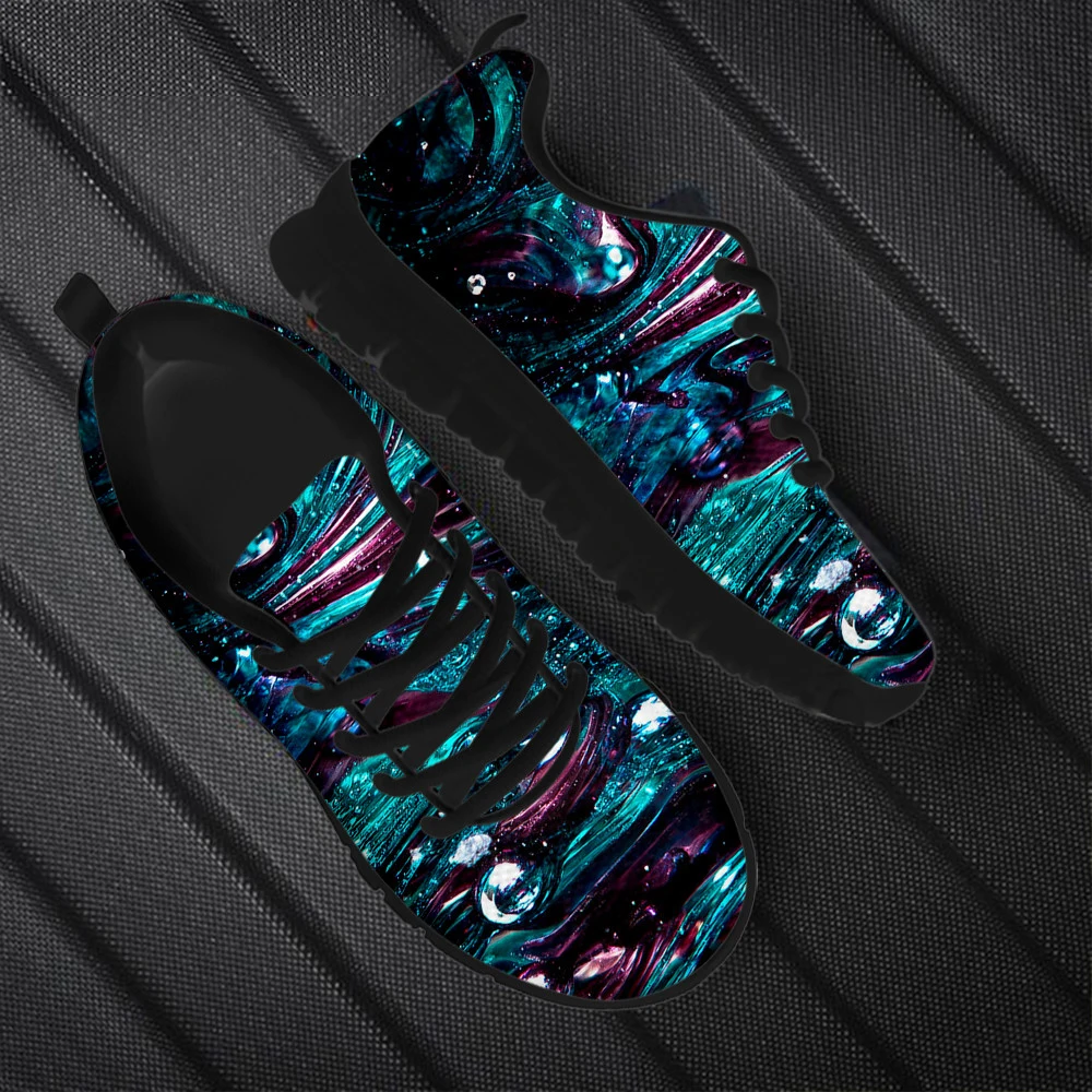 Holographic Luxury Designer Flat Casual Shoes Outdoor Mesh Ladies Sneaker Sport Running Jogging Shoes For Women Lace Up Footwear