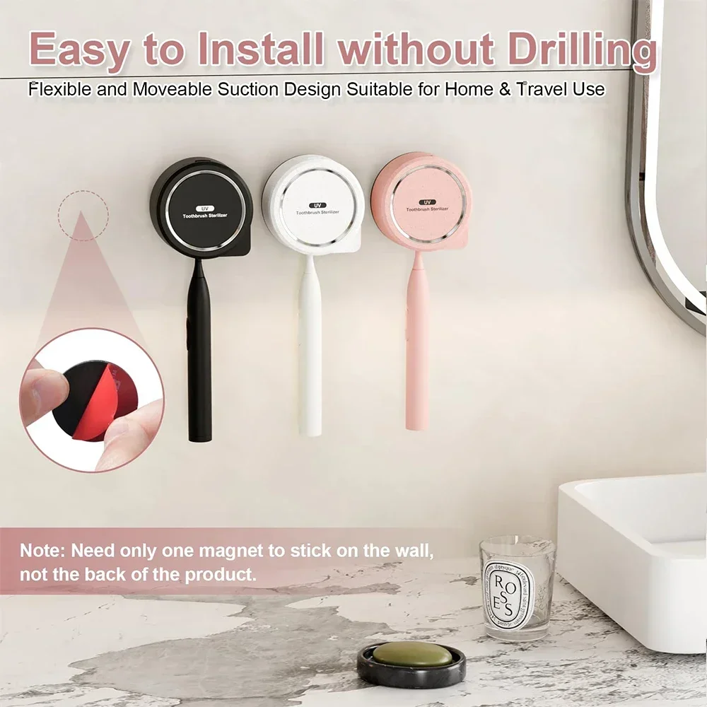 歯ブラシ消毒剤ホルダー-uv-ライト歯ブラシ滅菌器ファン乾燥充電式ポータブル歯ブラシケース