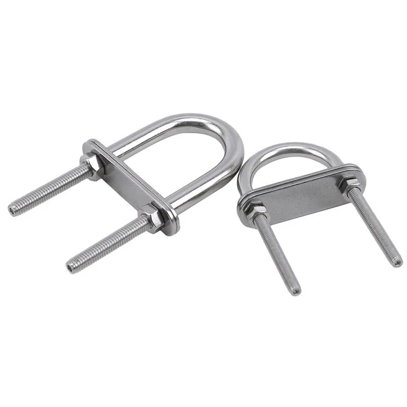 Stainless Steel 304 Marine Rigging Bow Stern Eye U-Bolt for Boat Hardware Parts Pipe Clamp Stainless Steel Marine Bolt