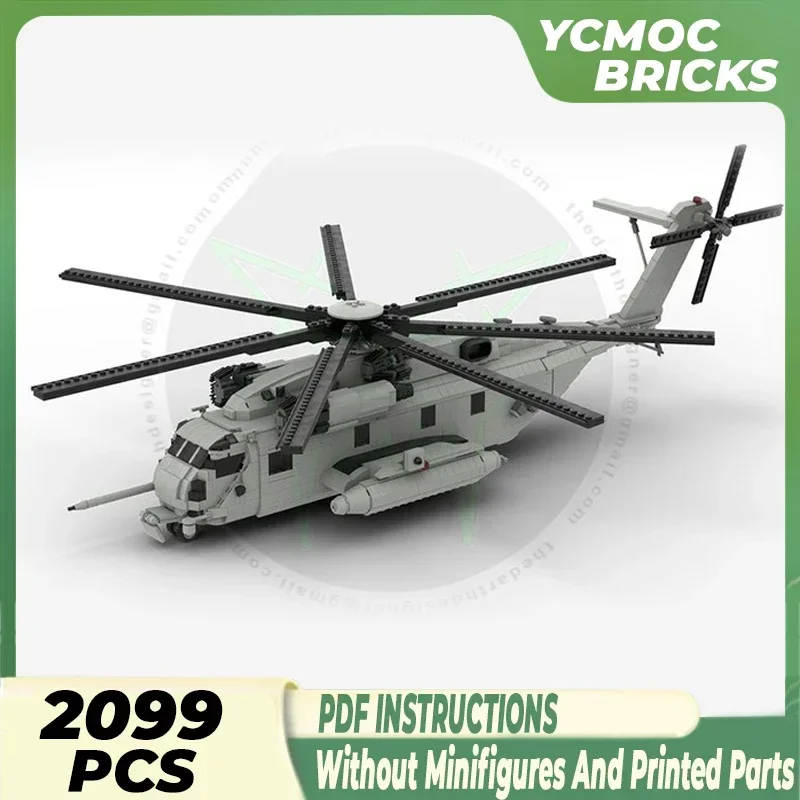 YcMoc Building Blocks Military Model Series Super Stallion Helicopter Technology Bricks DIY Toys For Kids Children Gifts