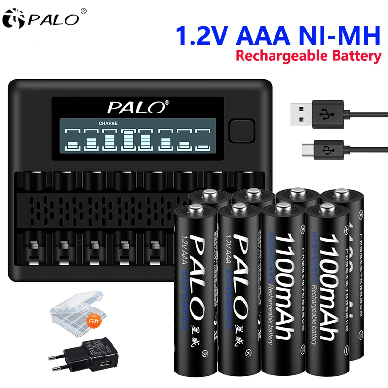 PALO 4-20 Peças Bateria Recarregável AAA 1.2V Ni-MH 1100mAh Baterias Recarregáveis 3A Bateria Recarregável AAA