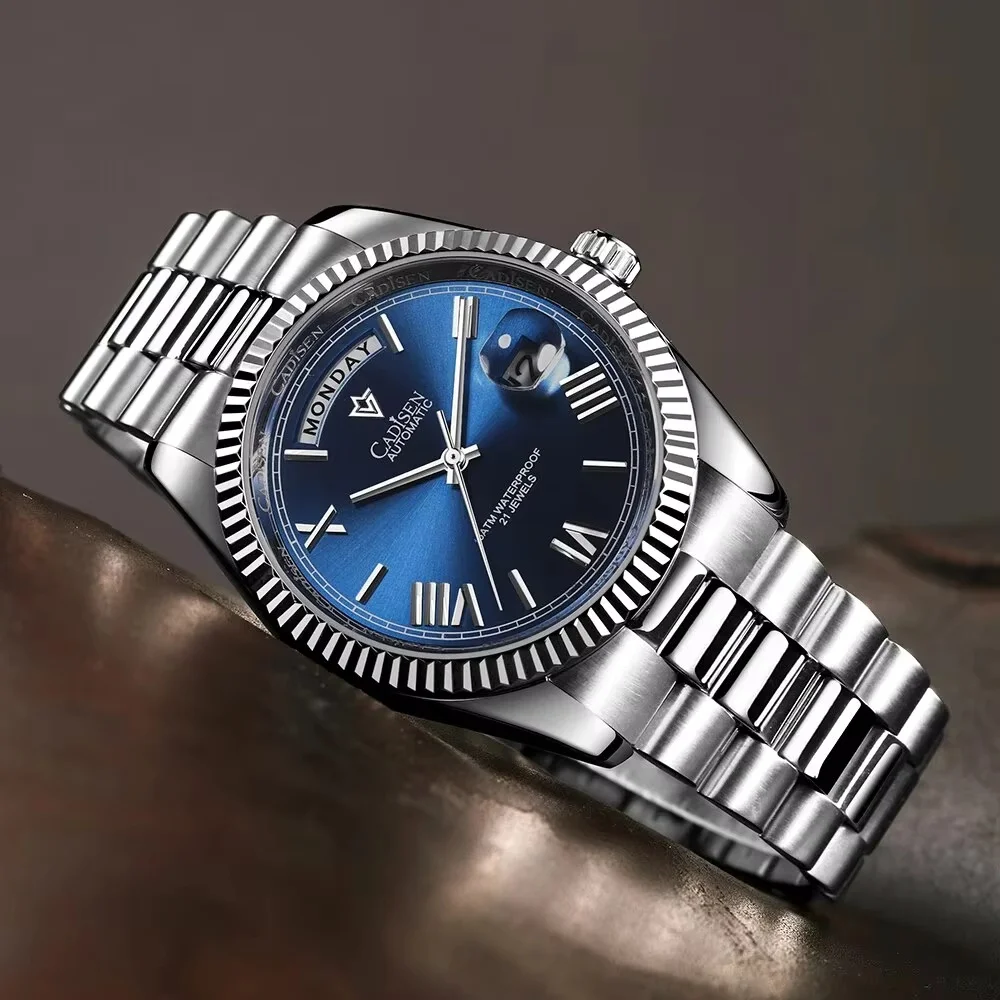 CADISEN Men's Mechanical Watch Luxury Meteorite Dial Sapphire