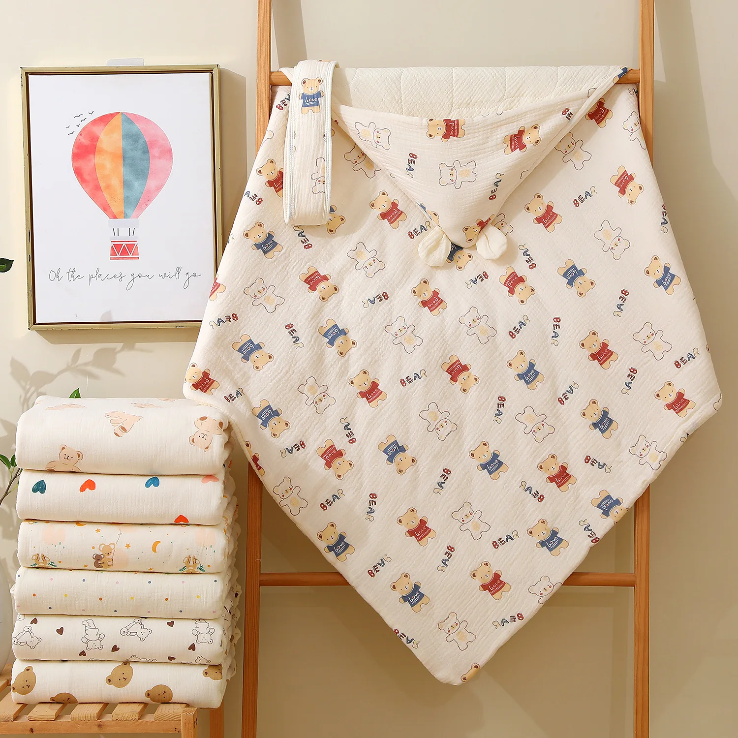 

Детское одеяло для новорожденных, осенне-зимнее муслиновое детское пеленальное одеяло для мальчиков и девочек, плотное хлопковое теплое детское одеяло для приема, детские накидки