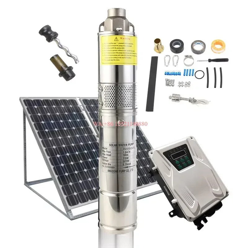 WMWMNU Solar Pump Submersible Solar Power Water Pump Complete Set for Agriculture