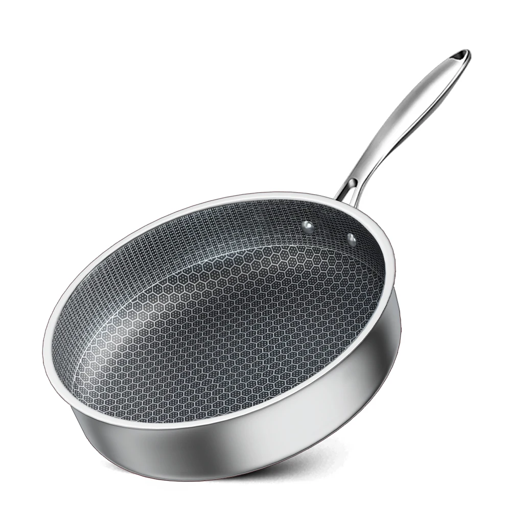 Stainless Steel Frying Pan 24/26/28/30cm Kitchen Non-stick Pan Cooking Skillet Kitchen Nonstick Skillet Induction Frying Pan