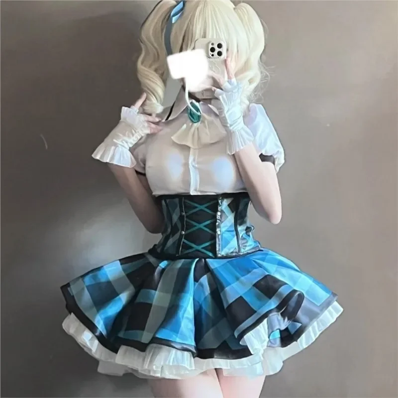 Todo Yurika Cosplay Anime Aikatsu! Cosplay Costume Cute Lolite Blue Dress Todo Yurika Wig Cosplay Women Halloween Party Uniform