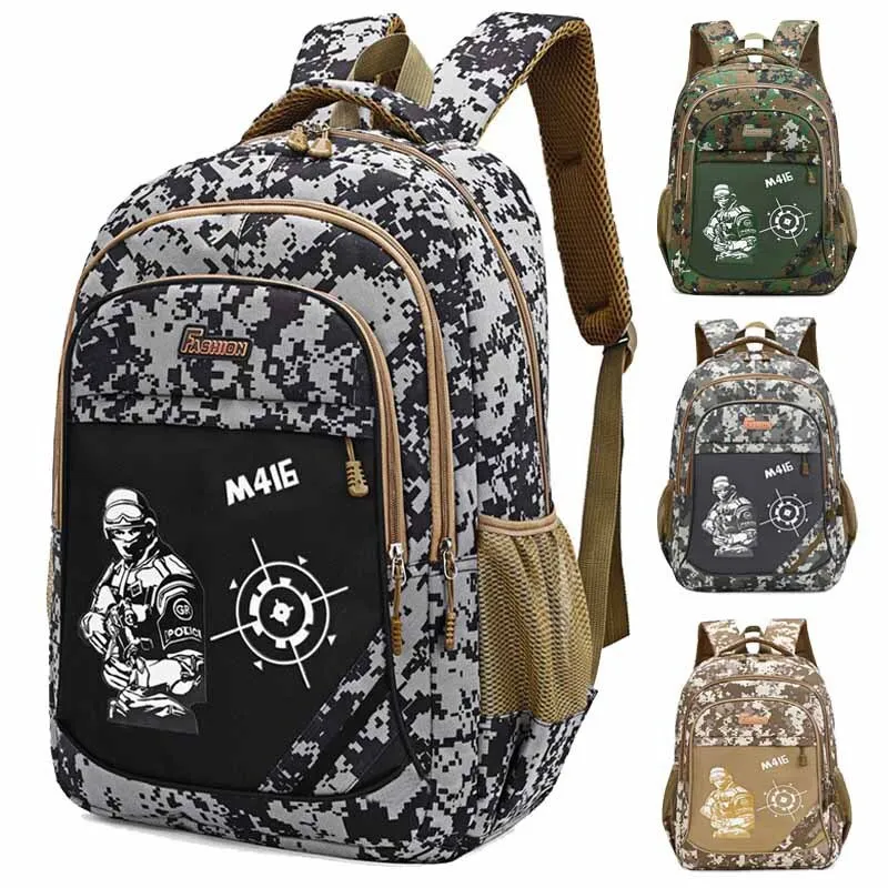 Newest Personality Primary And Secondary School Students Schoolbag Boys And Girls Camouflage Schoolbag Double Shoulder Bags