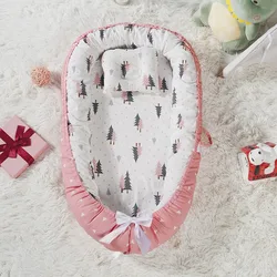 50*85cm Baby Bed Cotton Cradle Baby Bassinet Bumper Folding Baby Nest With Pillow Bed Portable Crib Travel Bed