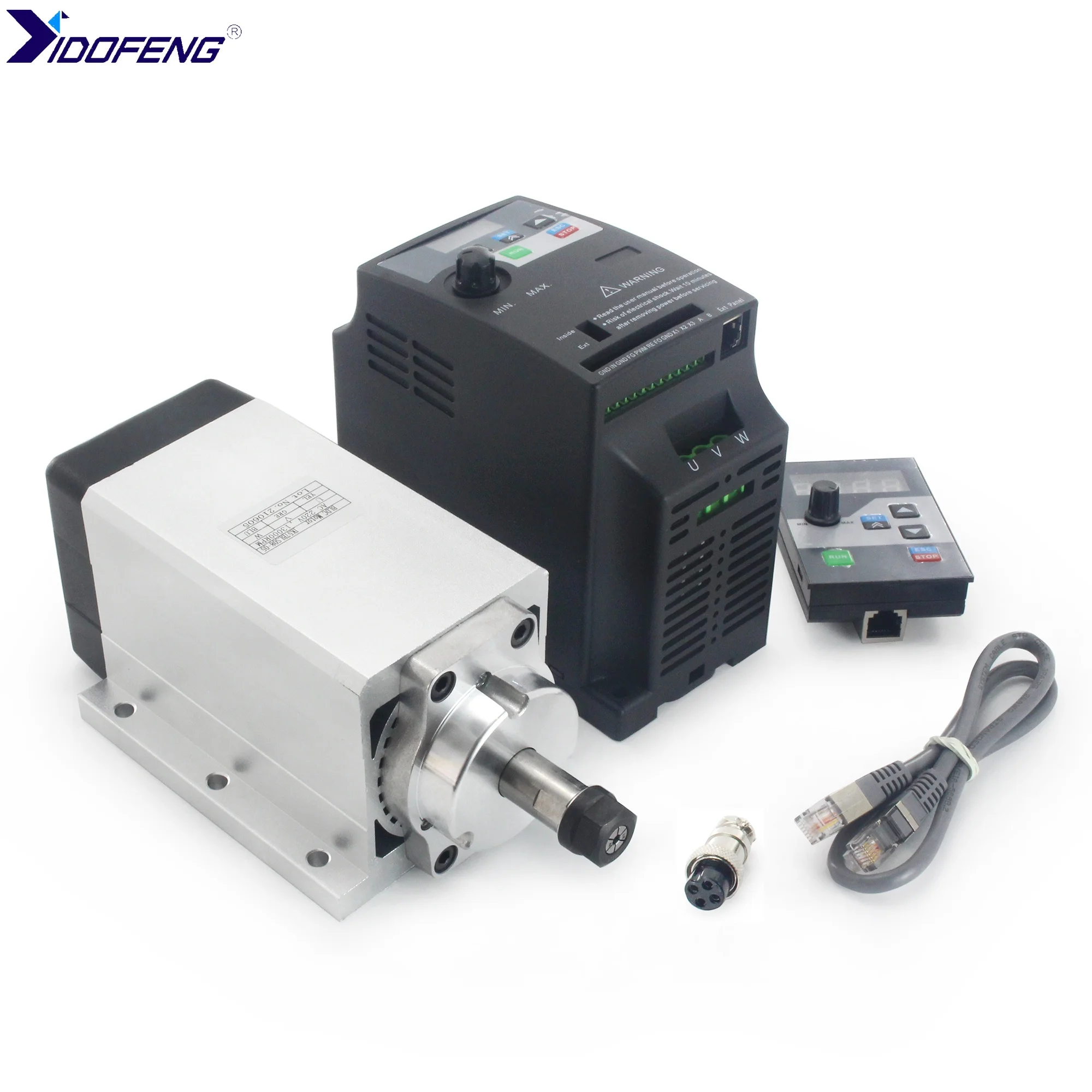 600W Brushless Spindle Motor Kit 110V/220V JK57BLS08-05 Square Spindle ER11 With NBD600M2 BLDC Driver For CNC Router Machine