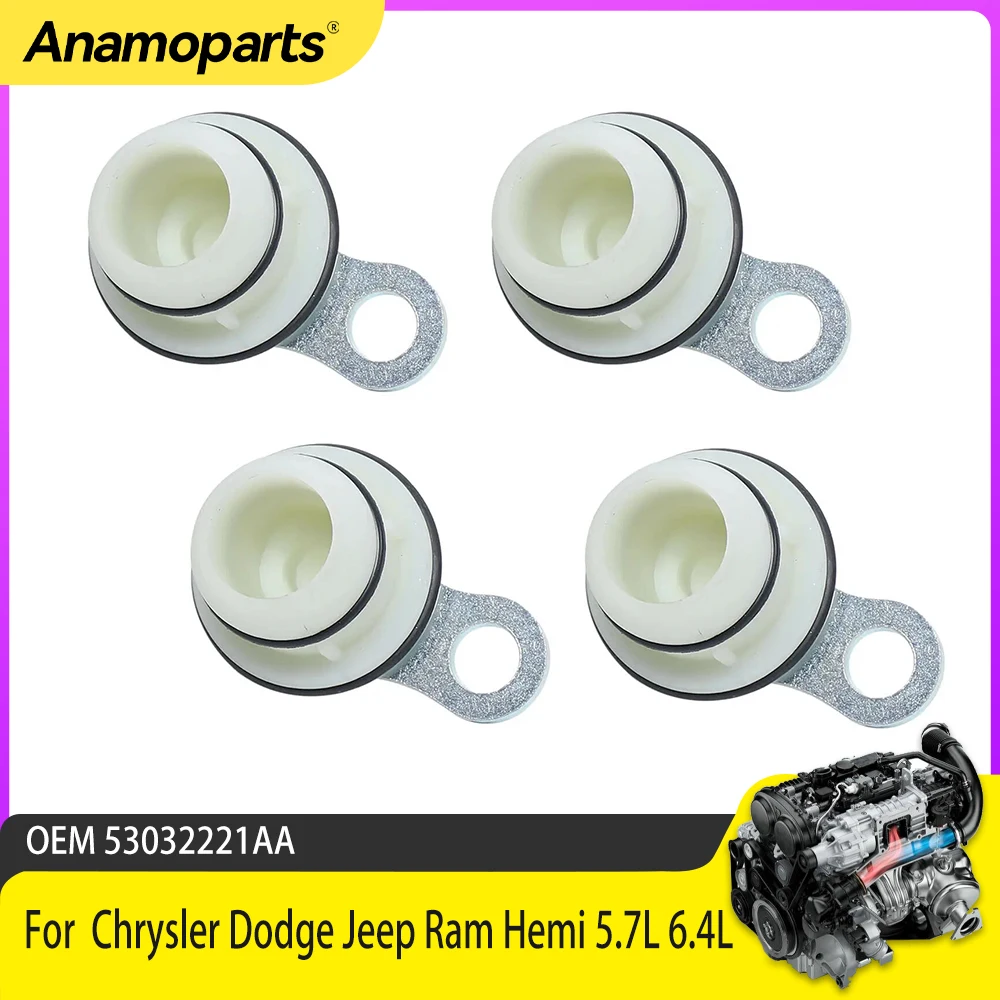 4er-Set Silent-Magnetblock-Off-Stecker für Chrysler Dodge Jeep Ram Hemi 5.7L 6.4L 53032221 AA