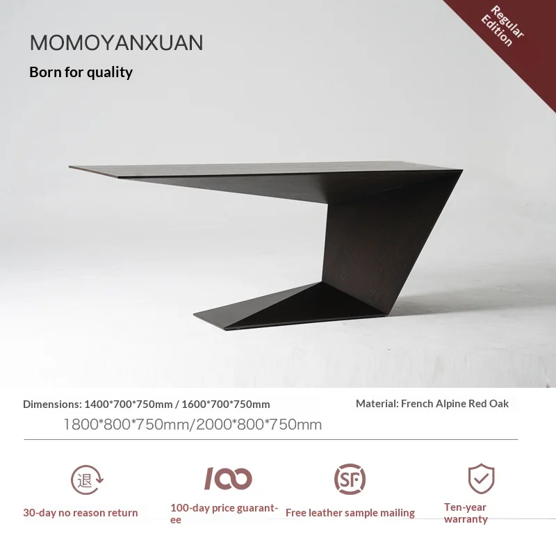 #Carefully Selected Italian Minimalist Light Luxury Solid Wood Multifunctional High-End Living Room Open Study Computer Desk