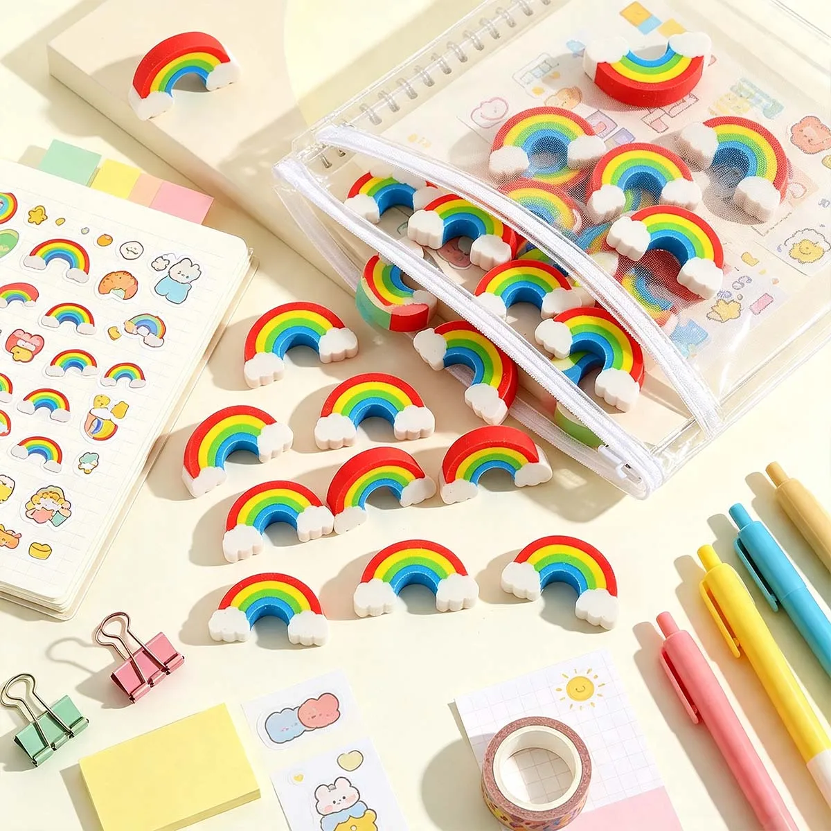 20 cute mini Rainbow Cloud eraser, teacher classroom gift, reward, Student gift exchange, Back to School season, Christmas gift