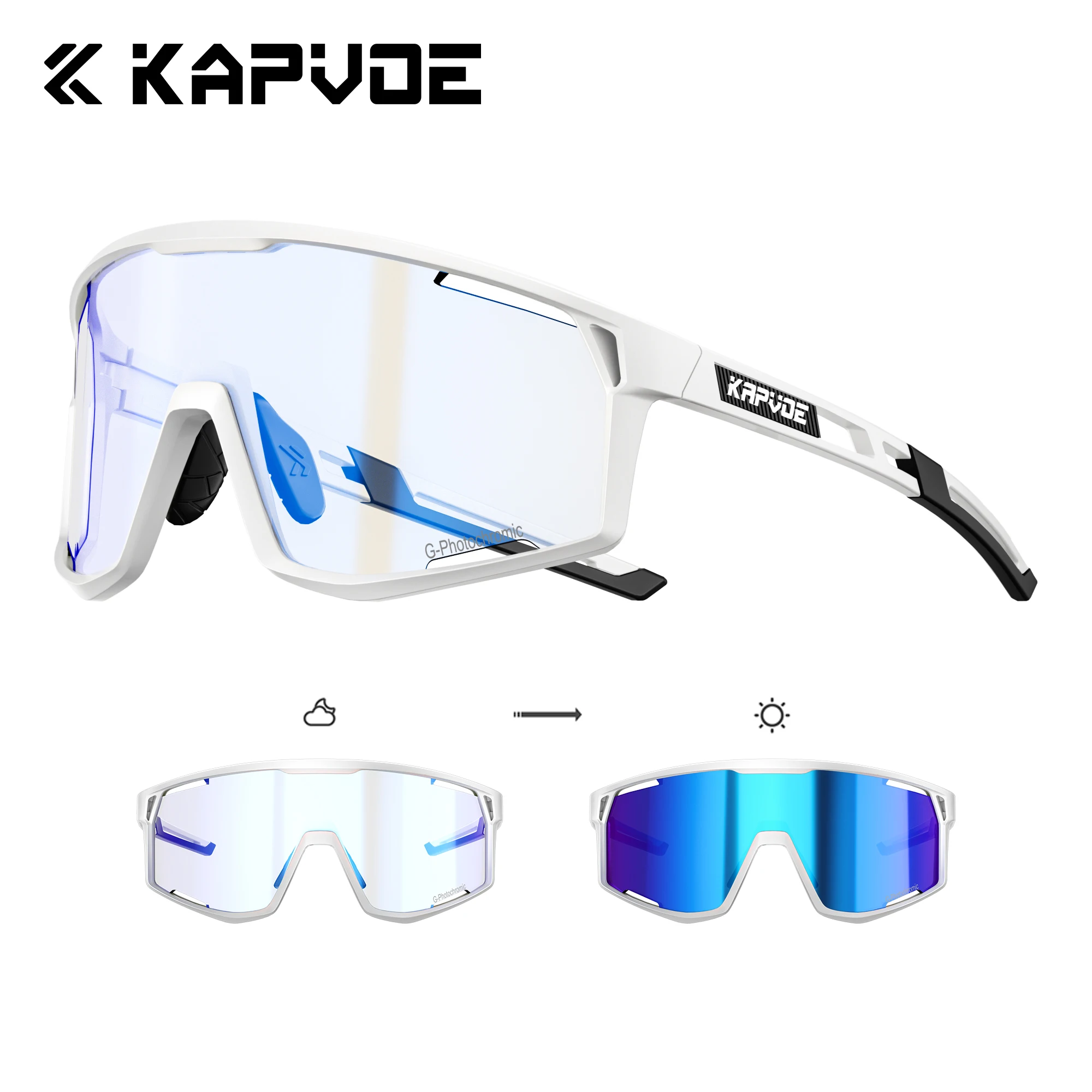 Kapvoe Nieuwe Outdoor Meekleurende Fietsen Zonnebril Mannen Vrouwen MTB Bril UV400 Fiets Brillen Sport Wandelen Racefiets Bril