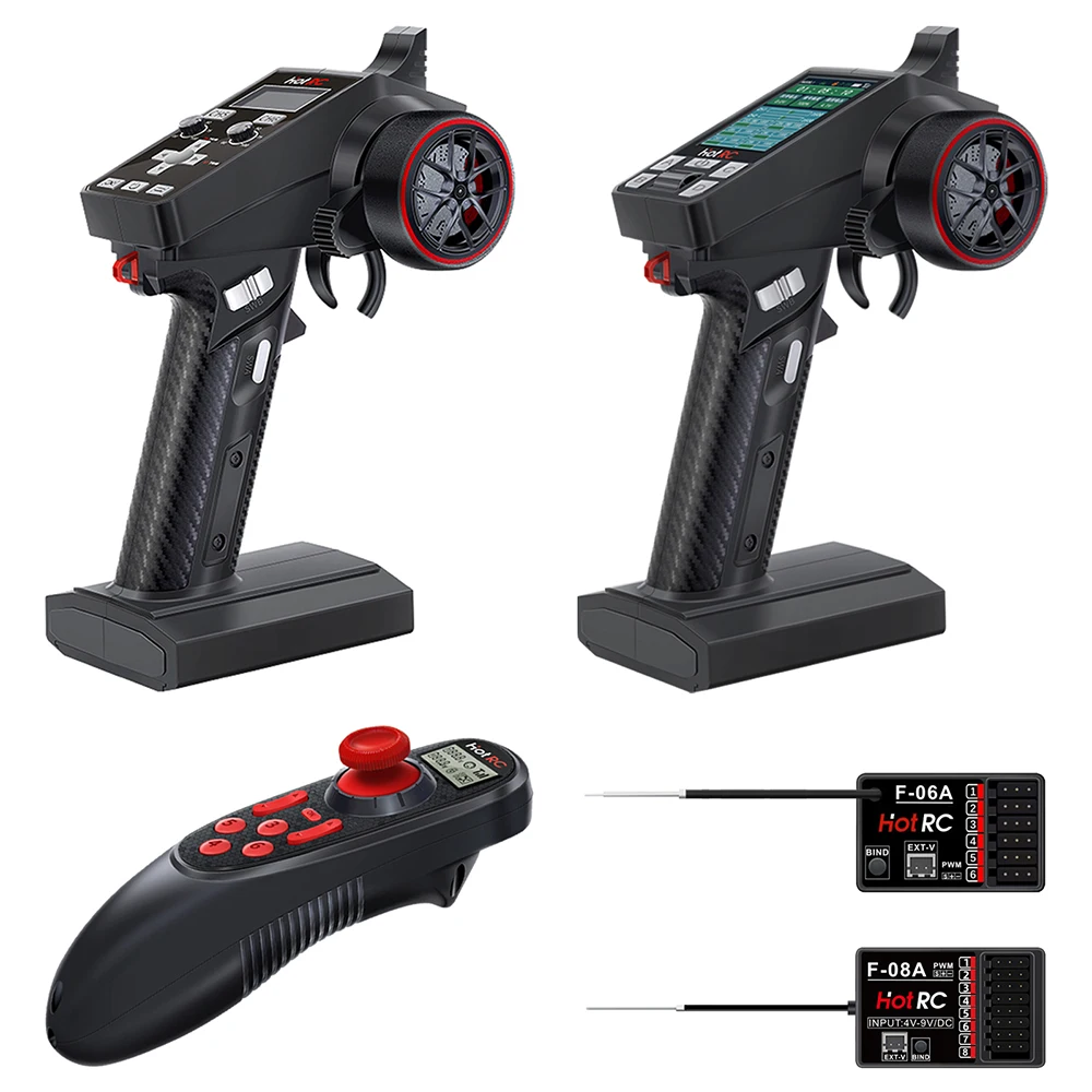 HotRC Transmitter CT-6A CT-8A DS600 6CH 8CH 2.4GHz Radio System Remote Controller with F-06A F-08A PWM GFSK Receiver