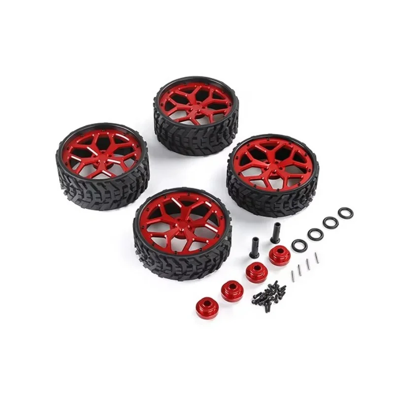 Unlined All Terrain Front and Rear Tire with CNC Aluminum Wheel Rims for HPI Baja 5B King Motor and Rovan 1/5 scale Baja Buggies