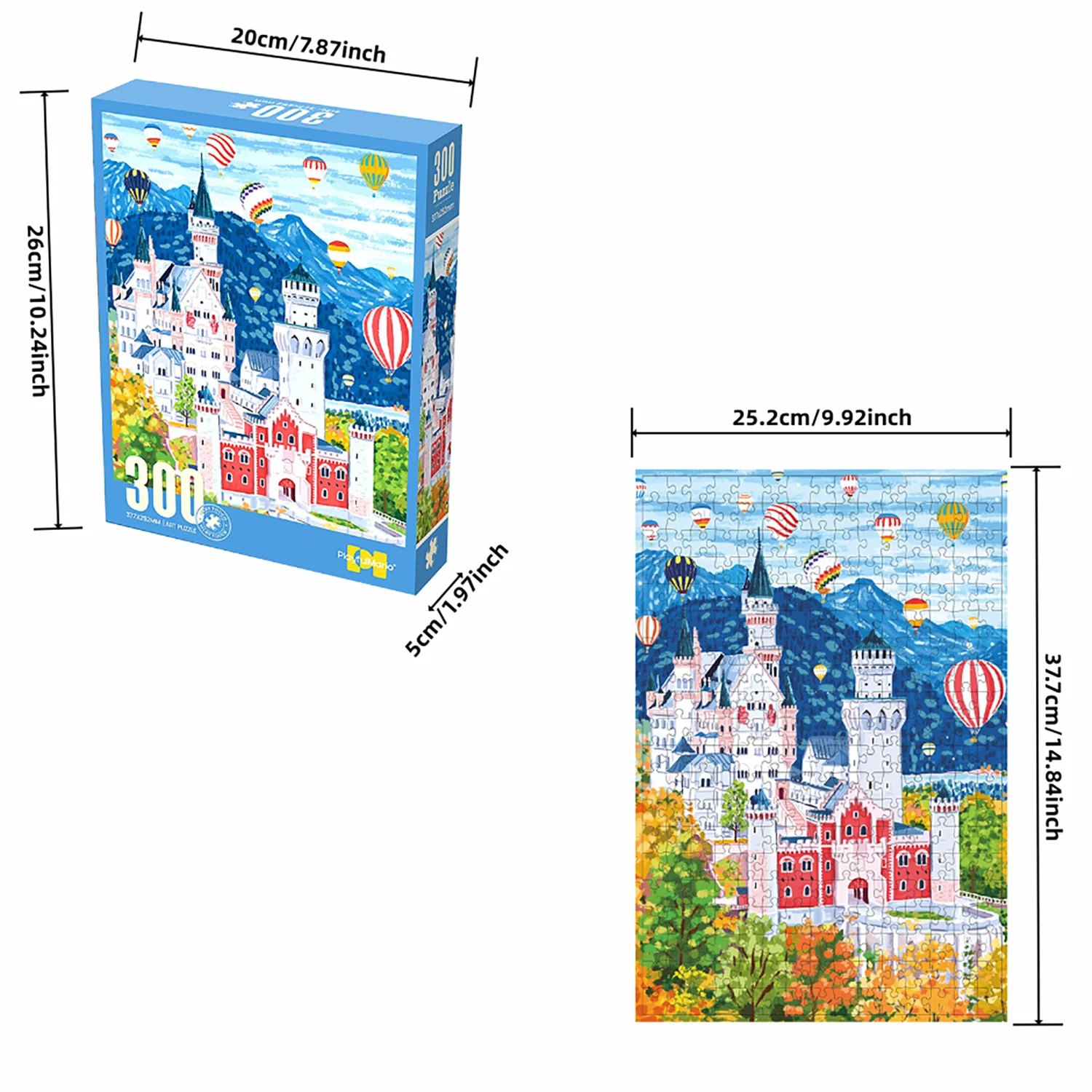 จิ๊กซอว์ภาพวิวปราสาท 300 ชิ้น วัสดุกำมะหยี่ สำหรับผู้ใหญ่ ตกแต่งบ้าน เกมสนุกสำหรับครอบครัว ของเล่นเสริมพัฒนาการสำหรับเด็ก