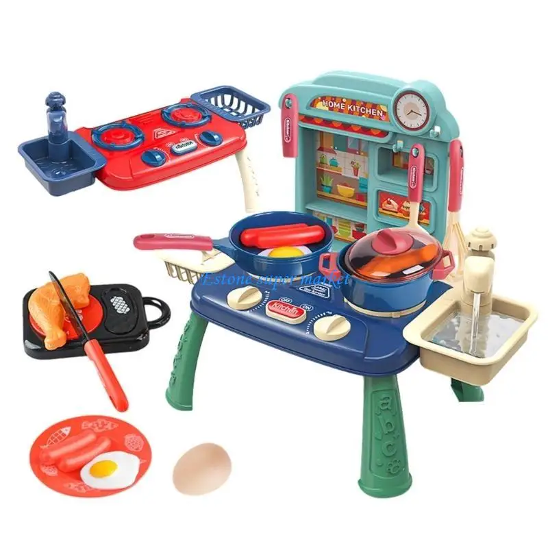 090B Thực tế nấu đồ chơi đồ chơi tương tác bếp đồ chơi đồ chơi giả vờ món quà cho trẻ