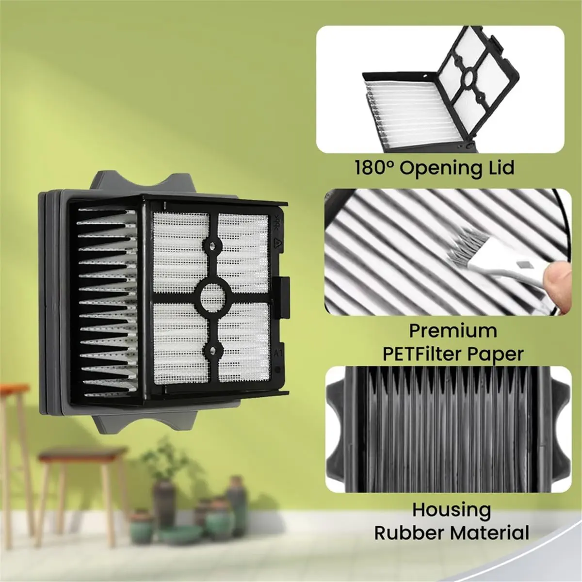 

(A25M) HEPA-фильтры и сменные щеточные ролики для моющих пылесосов Tineco Stretch S6 / Switch S6 / S7 Stretch / S9 Artist