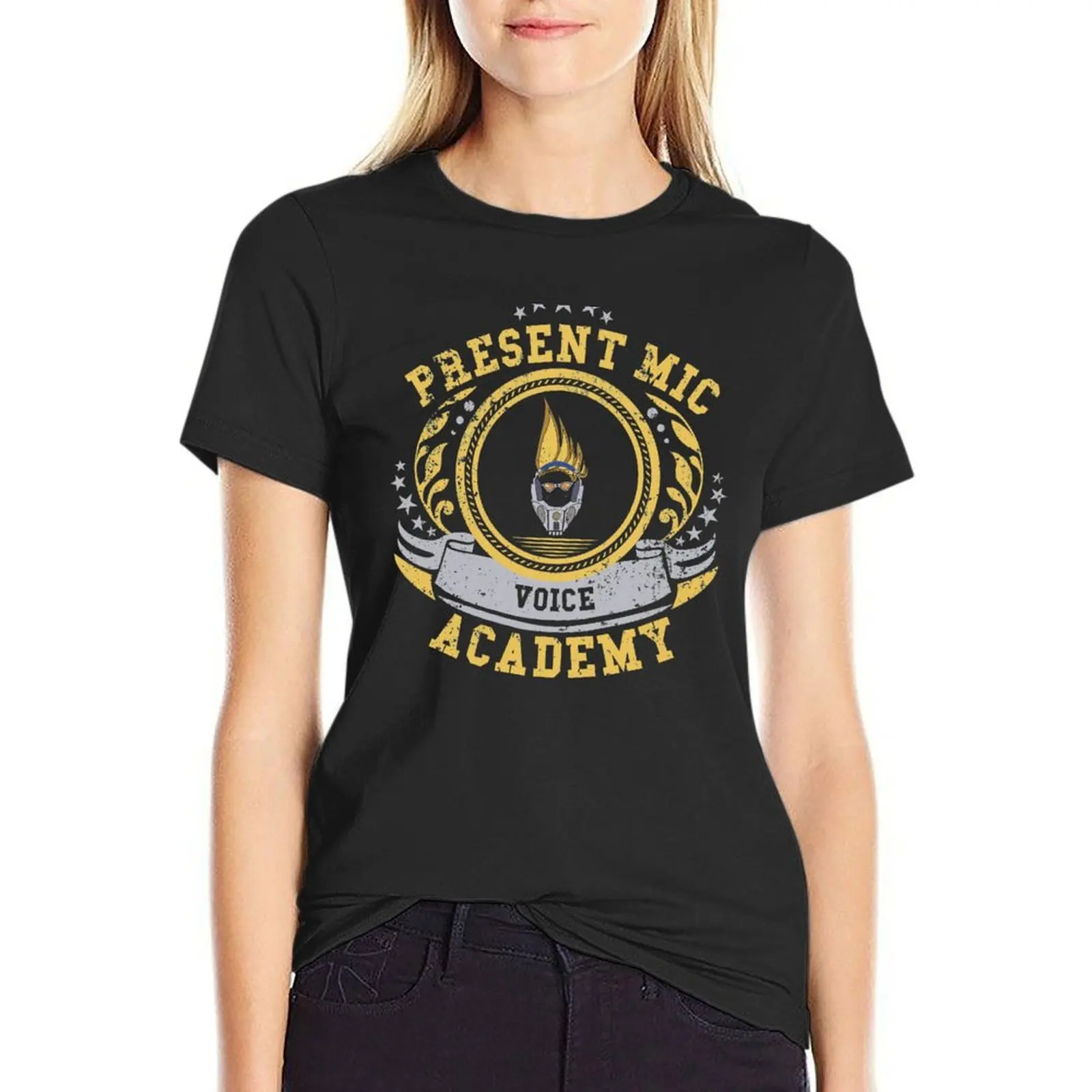 Present Mic Academy. T-Shirt female cute clothes tees graphics white t-shirt dress for Women sexy