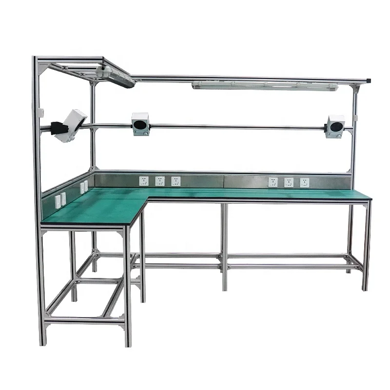 For LANGLE Aluminium Packaging Line Table Warehouse Worktable Workshop Factory Packing Table Maintenance Table Assembly Line